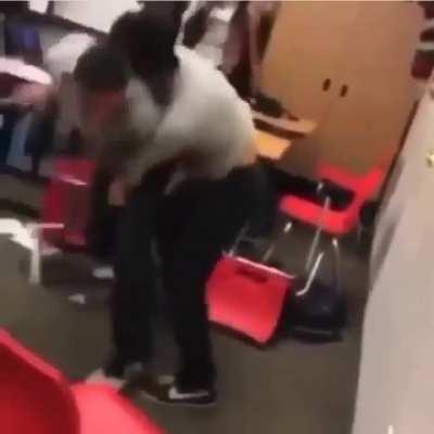 Wild fight in school