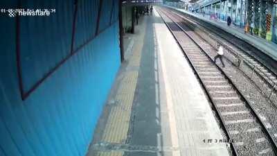 You lost your shoe on train tracks, train is coming. What do you do?