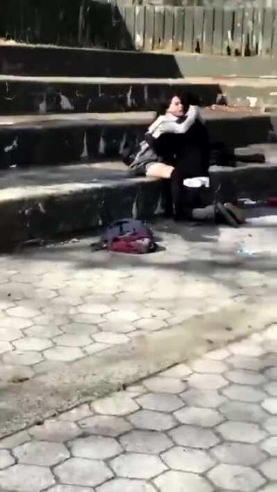 Guy catches his girl cheating in public