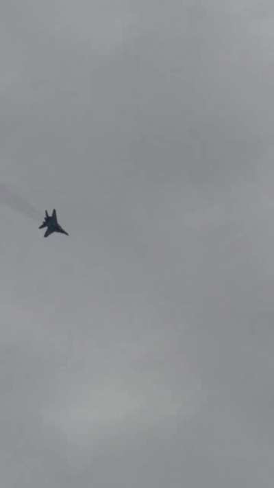 Ukrainian MiG-29 launching AASM HAMMER guided bombs