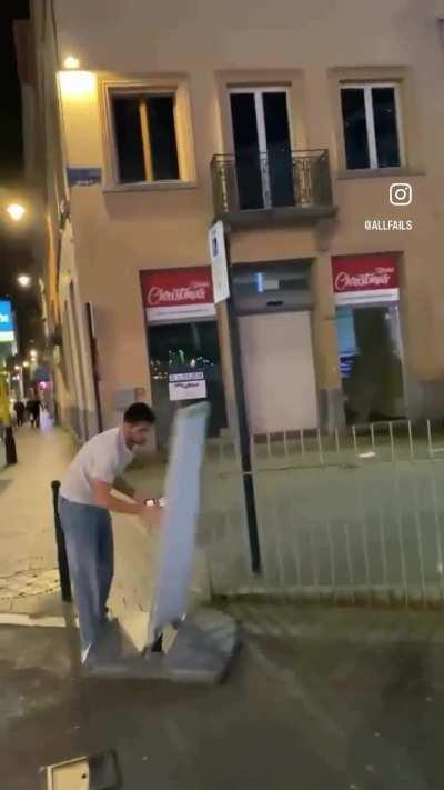 WCGW when trying to fix the sign