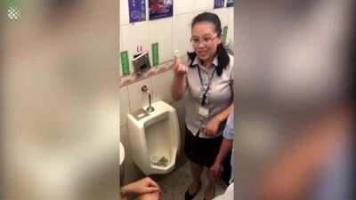 woman eats urinal cake