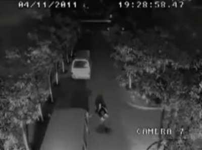 man gets stuck by lightning, gets up and gets struck again. 