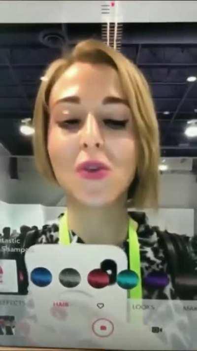 The way the AR tracks this person's hair