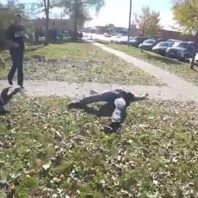 The girl screeching at the end