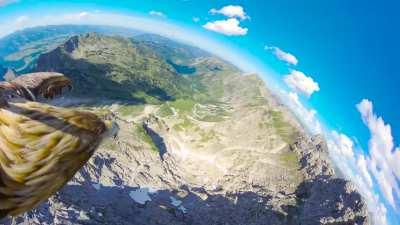 Eagle flying over the Alps POV(camerawork by Red Bull)