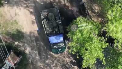 Russian split in half from drone drop, Russia-Ukraine War (Early 2022)