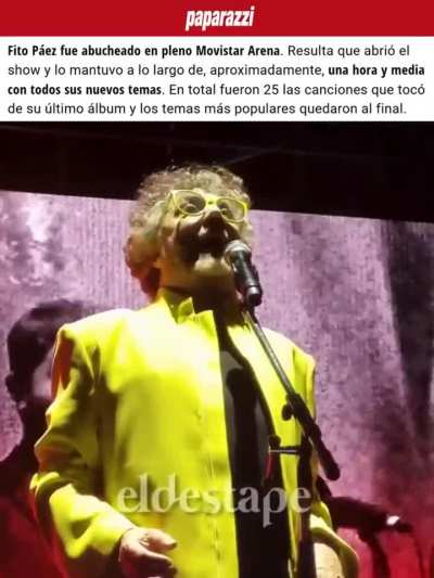 Abuchearon a Fito Páez en el Movistar Arena por cantar sus nuevos temas y dejar los clásicos para el final
