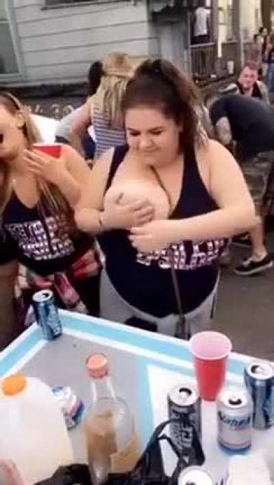 Smashing beer can with your gigantic tit? That's enough internet for today.