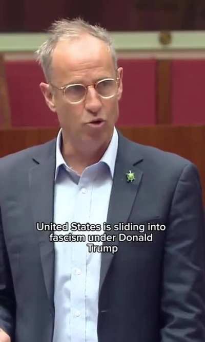 Australian Senator Nick McKim delivered a speech on the US slide into fascism
