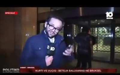 The guy defends Serbia against a reporter from Kosovo