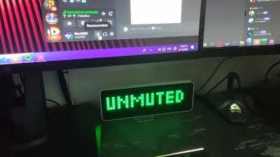 I made my pixel clock show my discord mic status as I always forget to unmute myself :D