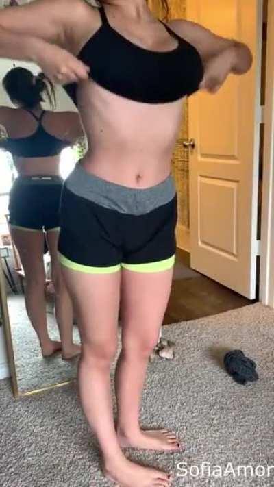 there's nothing better than freeing my tits after a workout 💦(OC)