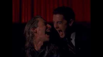 Laughing it up in the Red Room....