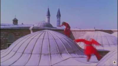 When he realizes he is the only Turk in Ottoman palace