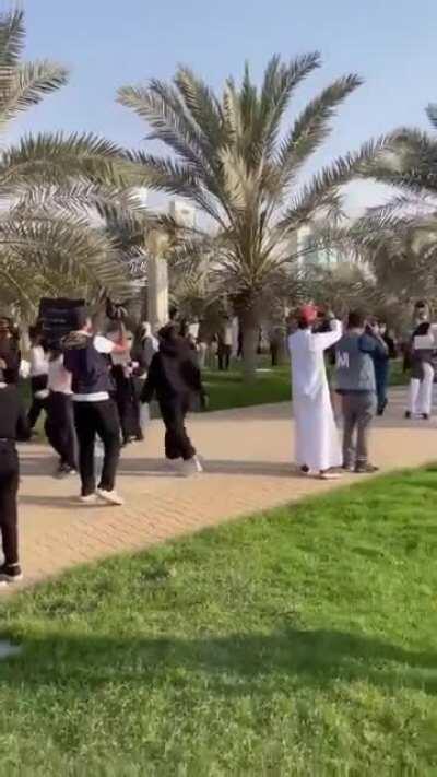 Women gather to protest for their rights and protection for the first time in Kuwait's history.