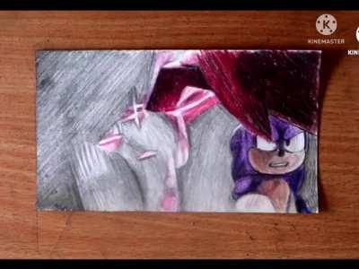 [OC] Sonic vs Knuckles Flipbook animation. 96 Drawings in 90 hours