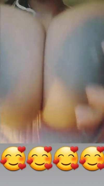 She can barely fit them in the frame 😩