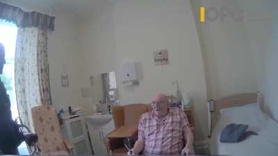 Two police officers went on trial after using pepper spray and a Taser on a 93-year-old resident of a care home who has only one leg and uses a wheelchair.