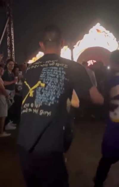 Flinging your drink toward the fridge