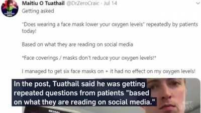 Doctor puts on six face masks in video to debunk idea that they lower oxygen levels