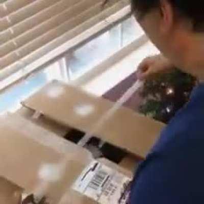 When poki doesn't turn around when leaving the room