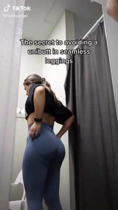 Adjusting her leggings