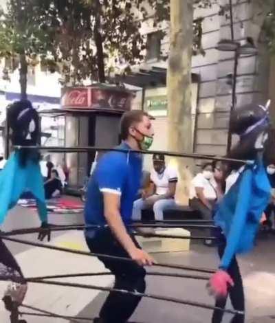 blursed street performer