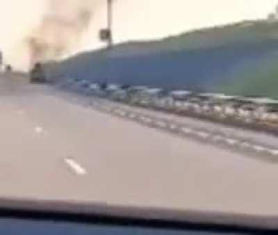 In russia 🇷🇺, Voronezh region, helicopters of the russian Defense Ministry attacked at least two vehicles from the convoy of PMC “wagner”