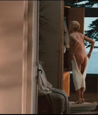 Sharon Stone getting ready for her iconic scene