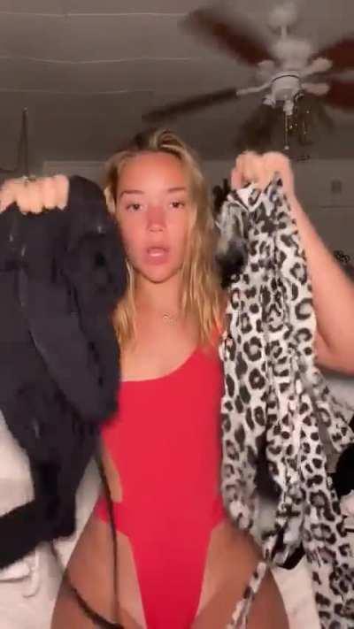 one piece swimsuit try on