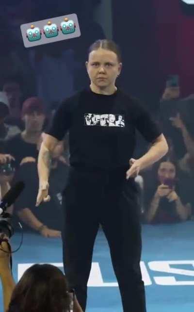 This woman is pretty good at being a droid.