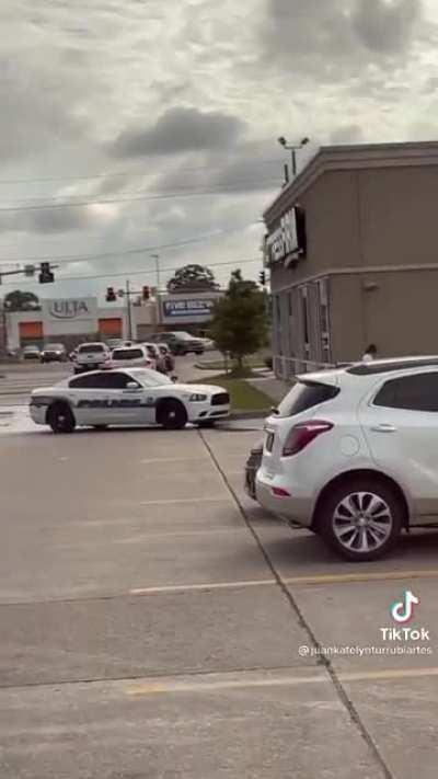 He almost gets himself run over running away