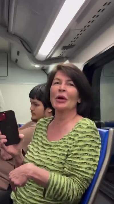 Racist Karen kicked off Airport shuttle for harassing man and his kids. 