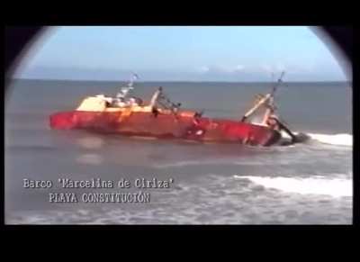 In 1991, a 295-feet fishing vessel ran aground in Mar del Plata