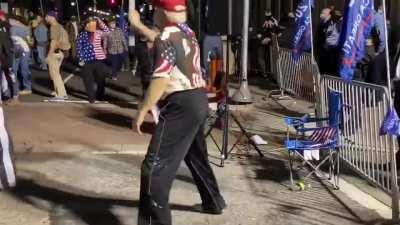 The irony of the song choice.