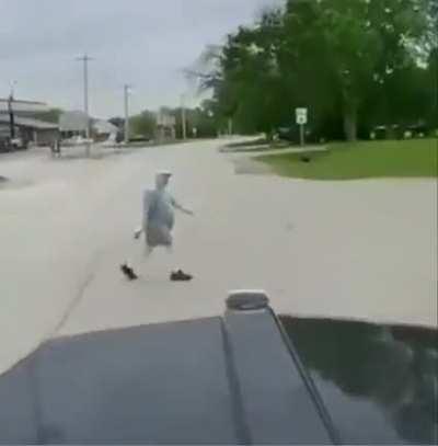 Don't step out infront of a truck