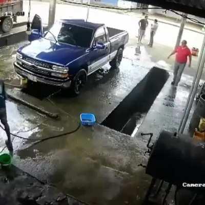 To step over the garage pit