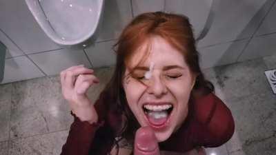 Facial in Public Restroom