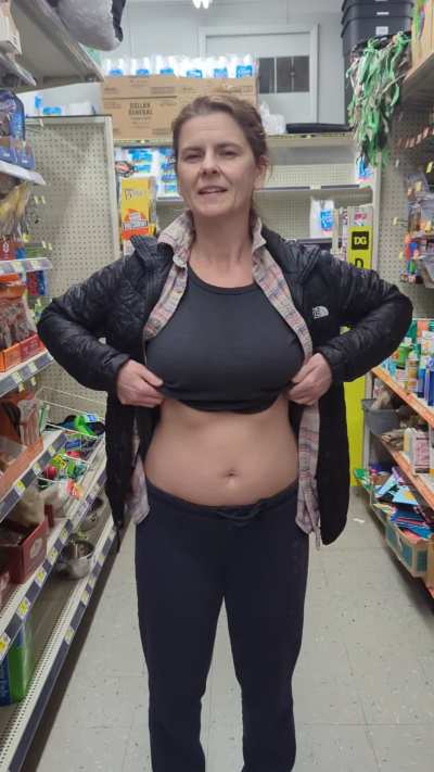 Shopping at the dollar store means you'll get to see my tits ;)