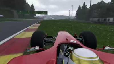 This is how Michael Schumacher enters the pits with style.