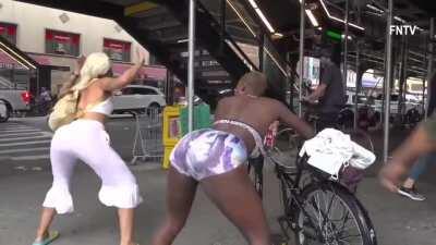 BLM women twerking during a protest
