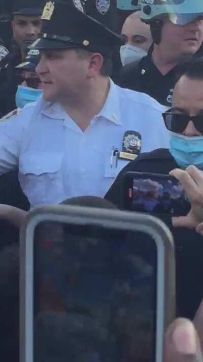 More documented aggression in Flatbush, Brooklyn. Protesters standing with hands up shoved & pepper sprayed.