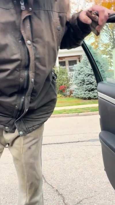 My neighbour freaking out over me utilising free public and residential parking in front of his house.