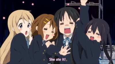 Ritsu tries to destroy the evidence [K-On!!]