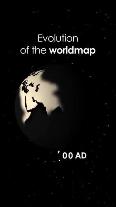 Evolution of the world map over time