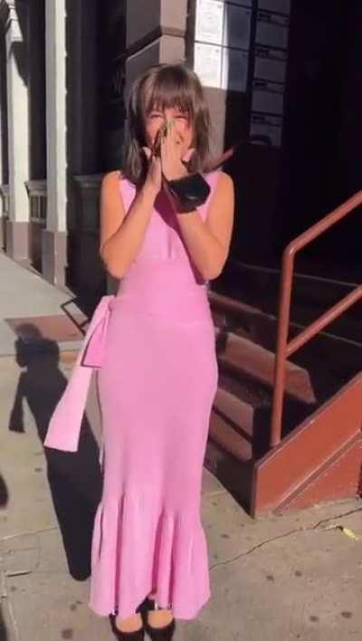 A dress that changes color when exposed to sunlight.