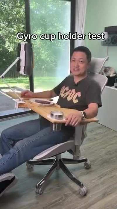 To show stability of a Gyro cup holder