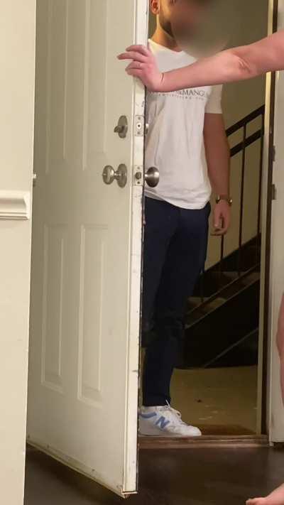 Cute delivery guy spanks me