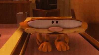 This is a gif of flat Garfield.